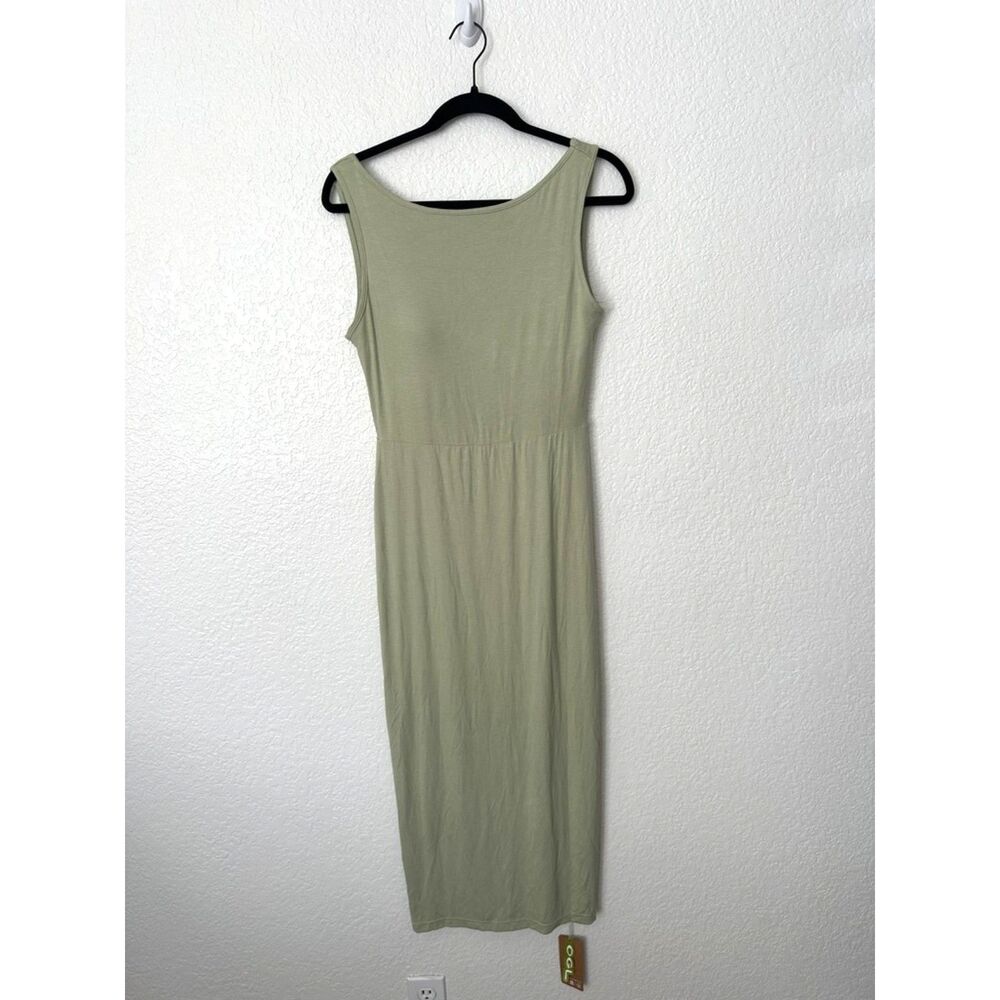 NWT OGL Sage Green Built In Bra Viscose Blend Midi Maxi Dress Size Medium